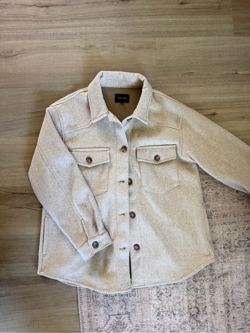 Love Tree Beige Button-Up Jacket